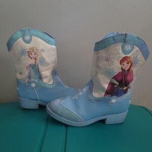Frozen Blue Girls Cowboy Boots